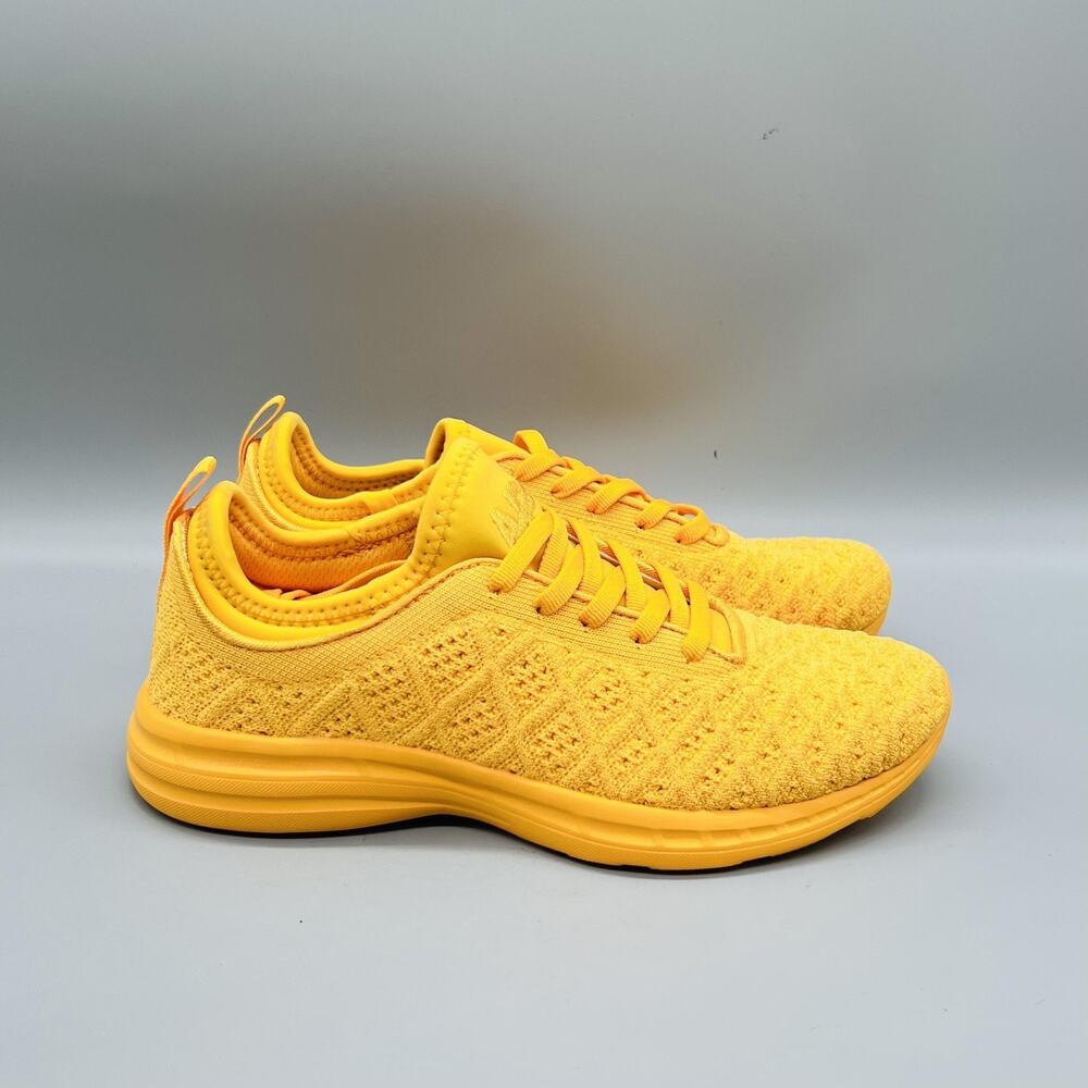 APL Shoes Womens 6 Yellow Knit TechLoom Phantom Low Top Running Sneakers Comfort